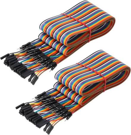 Male to Female Breadboard Jumper Wires (40-Pin Ribbon Cable)